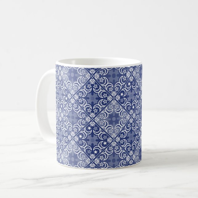 Delft tile ethnic national Dutch pattern   Kaffeetasse (Vorderseite Links)