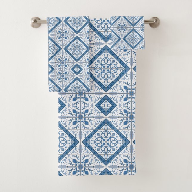 Delft Tile Pattern Badhandtuch Set (Insitu)