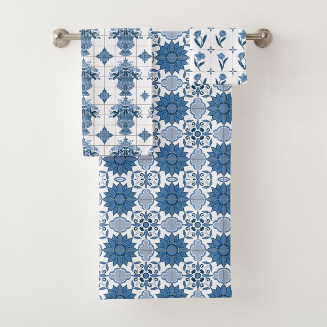Delft Tile Pattern Badhandtuch Set (Insitu)