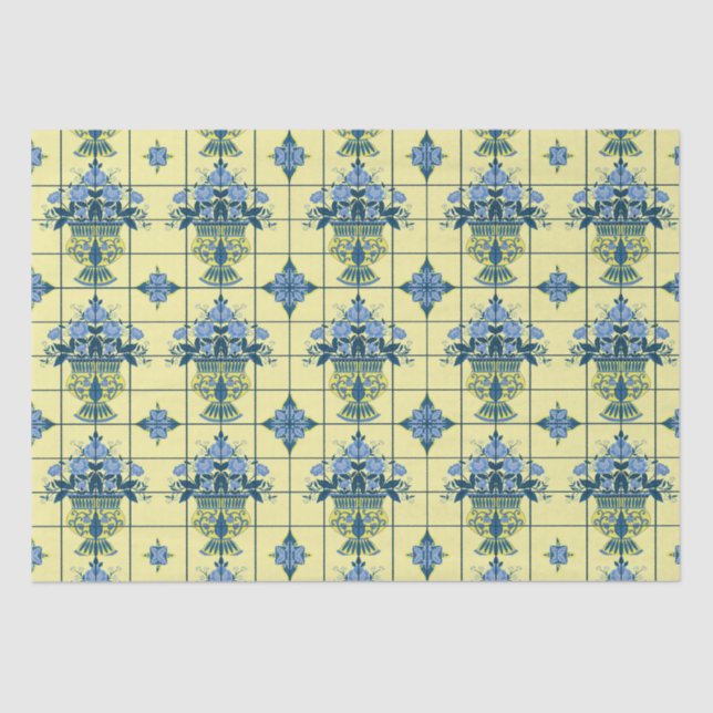 Delft Tile Pattern Seidenpapier (Vorderseite)