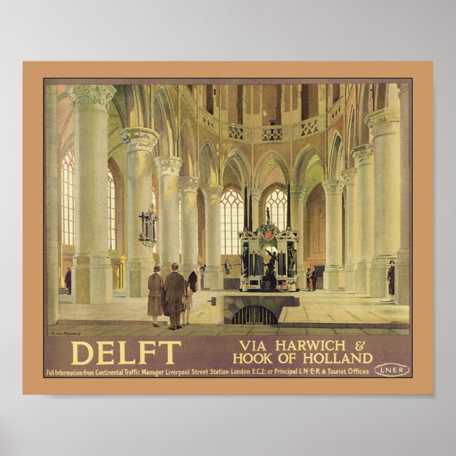 Delft - via Harwich & Hook of Holland Poster (Vorne)