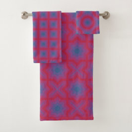 Delft Viva Magenta Muster Badhandtuch Set