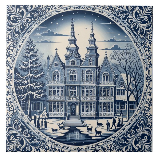 Delft Winter/Weihnachten 1 Fliese (Vorderseite)