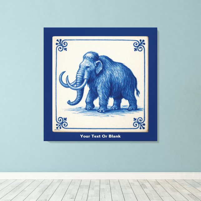 Delft Wooly Mammoth Leinwanddruck (Insitu (Holzboden))
