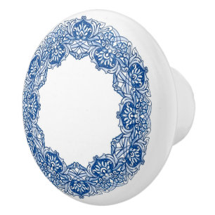 Delfter Blau und Weiß Floral Azulejo Portugiesisch Keramikknauf
