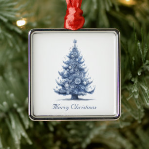Delfter Blaue Weihnachtsbaum individuell anpassbar Ornament Aus Metall