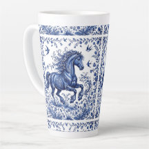 Delfter Delftware-Stil Friesenhengst auf der Wiese