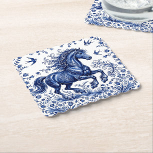 Delfter Delftware-Stil Friesenhengst auf der Wiese Untersetzer