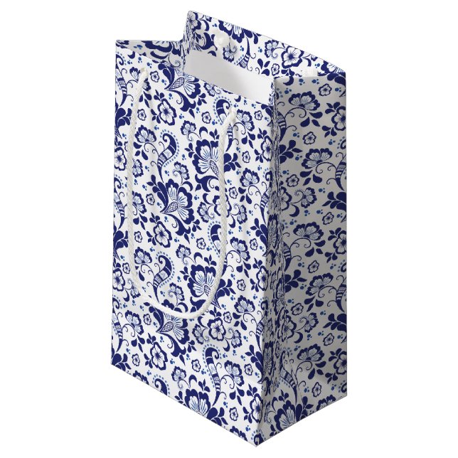 Delfts Blauw | Delft Blue Dutch Gastgeschenk Hochz Kleine Geschenktüte (Vorderseite Schrägansicht)