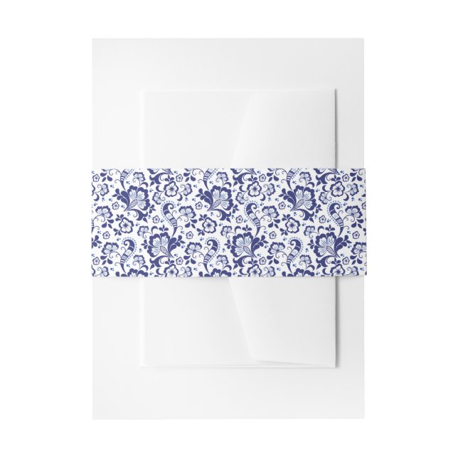 Delfts Blauw | Delft Blue Dutch Wedding Einladung Einladungsbanderole (Vorderseite Beispiel)