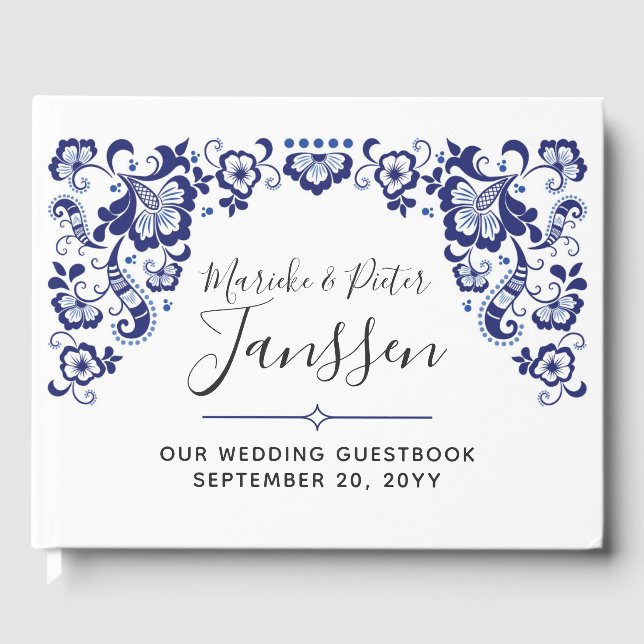 Delfts Blauw | Delft Blue Dutch Wedding Keepake Gästebuch (Vorderseite)