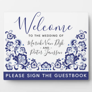 Delfts Blauw | Delft Blue Dutch Wedding Welcome Fotoplatte