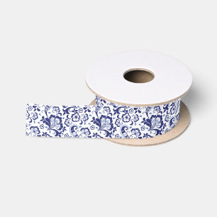 Delfts Blauw Delft Blue Floral Dutch Wedding Satinband