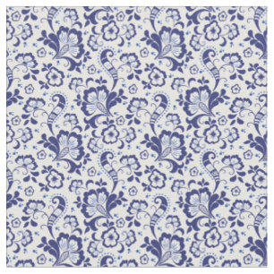 Delfts Blauw   Delft Blue Floral Dutch Wedding Stoff
