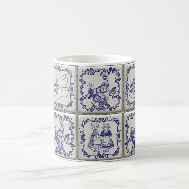 Delfts Blauw Pattern Tiles Kaffeetasse (Mittel)