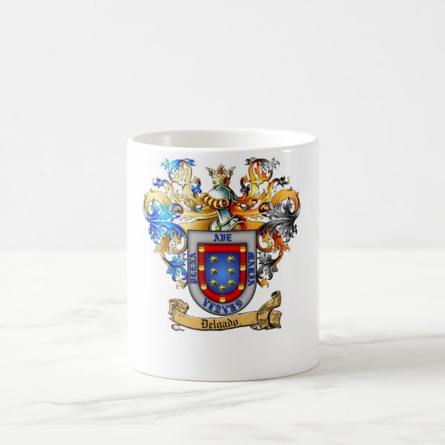 Delgado Wappen klassische weiße Tasse (Mittel)