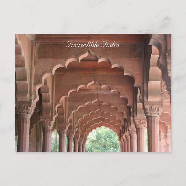 Delhi-Fort-Arkaden Postkarte (Vorderseite)