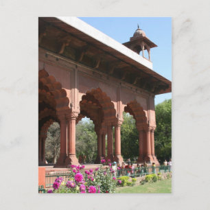 Delhi-Fort-Blume Postkarte