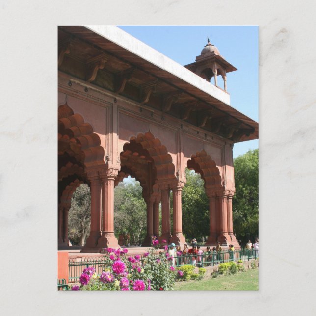 Delhi-Fort-Blume Postkarte (Vorderseite)