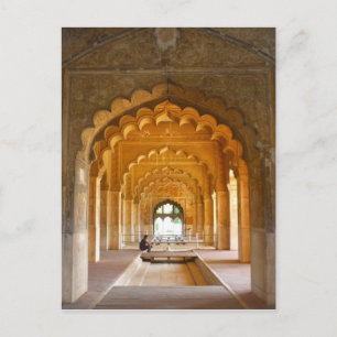 Delhi-Fort-Rote Bögen Postkarte