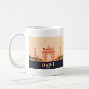 Delhi Indien Pastell Reise Design Kaffeetasse