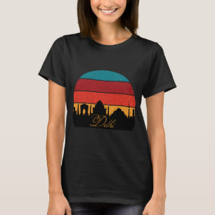 Delhi Sehenswürdigkeiten Retro Sonnenuntergang Rei T-Shirt