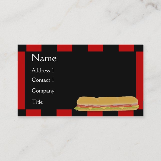 Deli Hoagie Business Card Visitenkarte (Vorderseite)