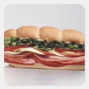 Deli Sandwich Quadratischer Aufkleber