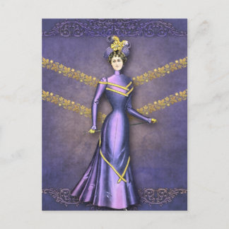 DELIA: 1890ER-JAHRE IN Lila und goldenem DRESS Postkarte