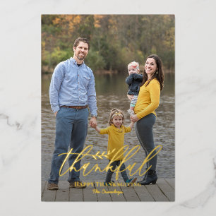 Délicat Carte photo Foil Thanksgiving