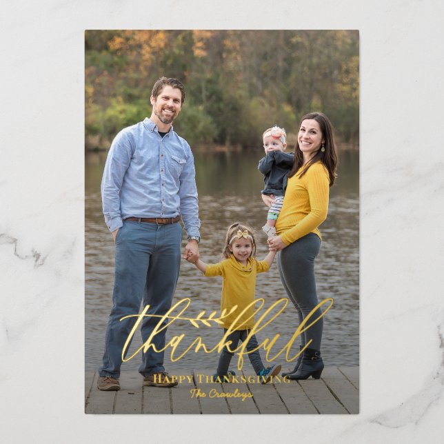 Délicat Carte photo Foil Thanksgiving (Recto)