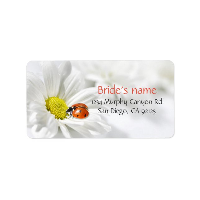 Délicat Étiquettes de adresse de la marguerite de  (Devant)