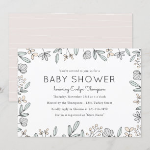 Délicat Floral Baby Shower Invitations