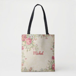 Délicat Floral Design Sac fourre-tout monogramme