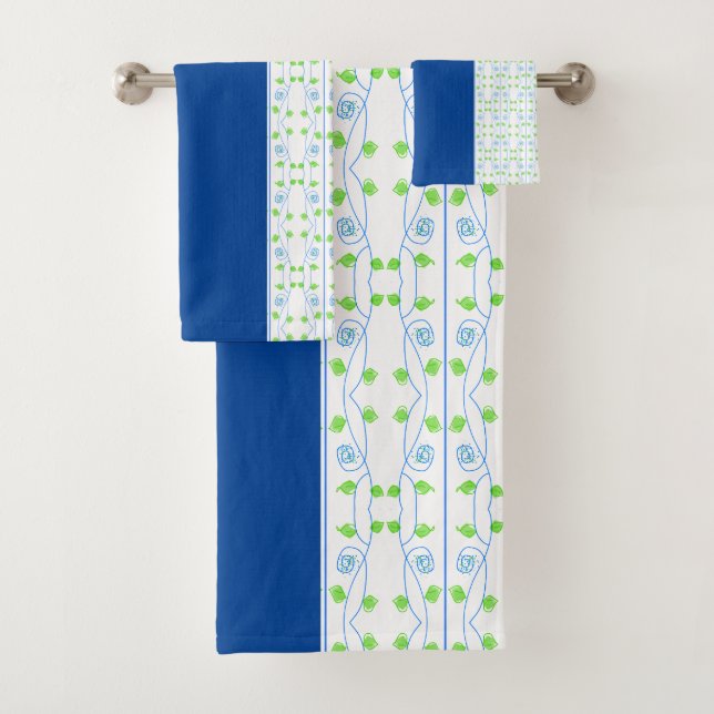 Délicat Motif Vert Avec Bleu (En situation)