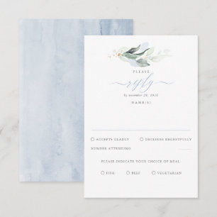 Délicat Verdure et Mariage bleu Dusty RSVP