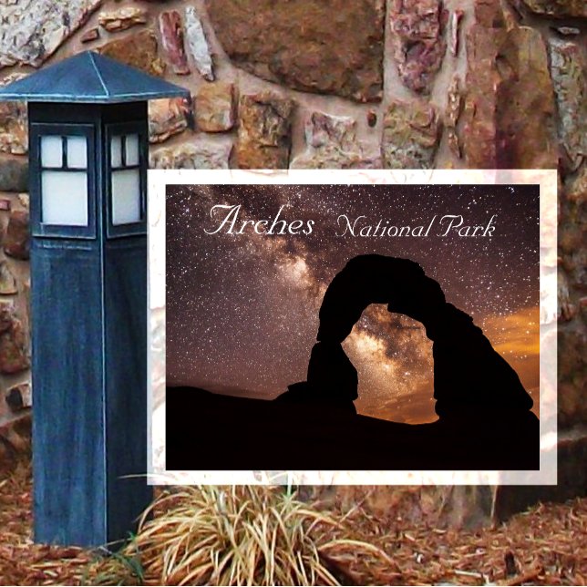 Delicate Arch Under Starry Sky Arches NP Postcard Postkarte (Von Creator hochgeladen)