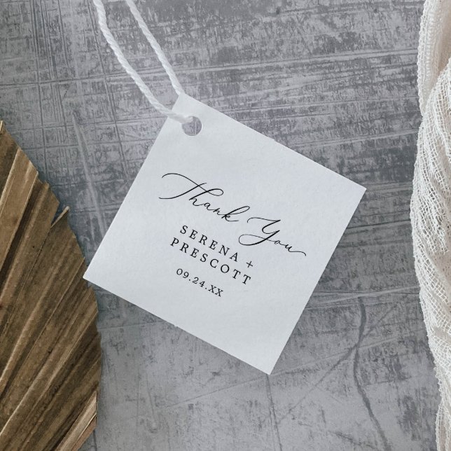 Delicate Black Calligraphy Vielen Dank Geschenkanhänger (Von Creator hochgeladen)