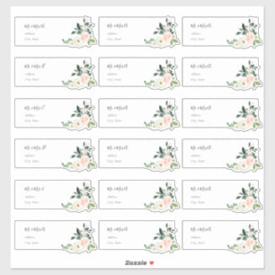 Delicate Bloom Blush Rose Guest Address Labels