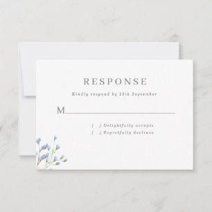 Delicate Blue French Regency Blume Hochzeit RSVP Karte