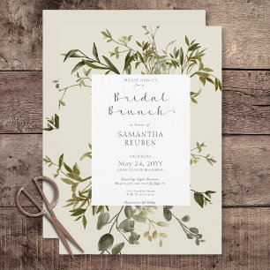 Delicate Boho Greenery Bridal Brunch Einladung