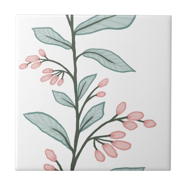 Delicate Botanic Reverie L4 Große Pflanze Pasta Fliese (Vorderseite)