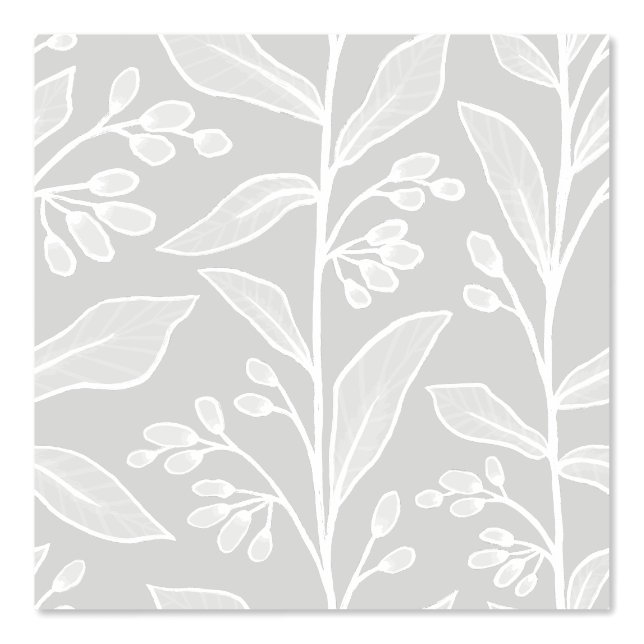 Delicate Botanic Reverie L7 Große weiße Pflanze Wa Tapete (Vorderseite)