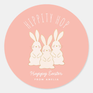 Delicate Bunnies Personalisiert Ostern Runder Aufkleber