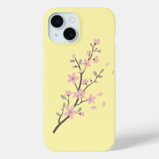 Delicate Cherry Blossom Branch Illustration Case-Mate iPhone Hülle (Rückseite)