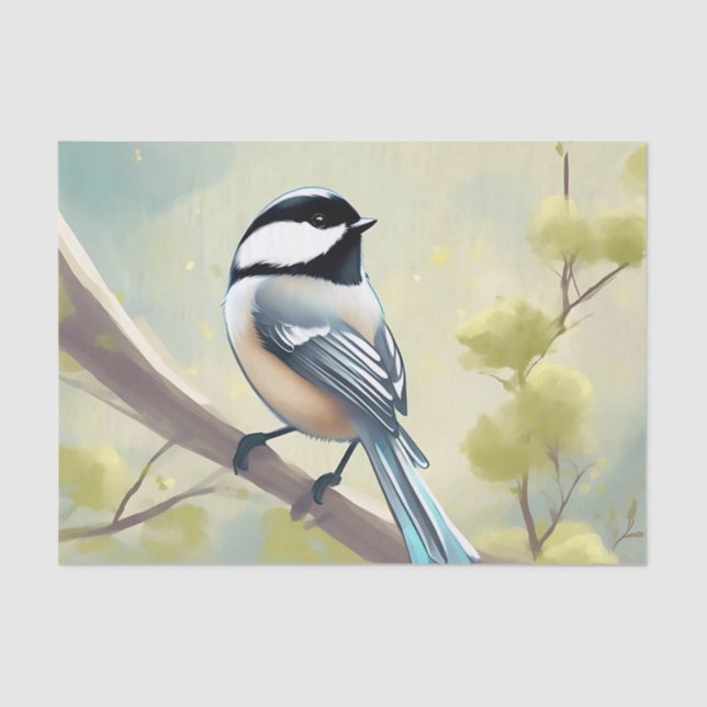 Delicate Chickadee Bird Seidenpapier (Vorderseite)