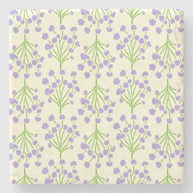 Delicate Climbing Leaves | Absorbent Soft Lavender Steinuntersetzer (Vorderseite)