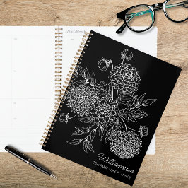 Delicate Country Flower Line Illustration Planer