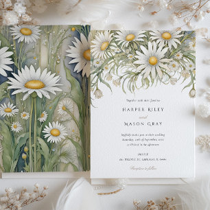 Delicate Daisy Garden Wedding Einladung