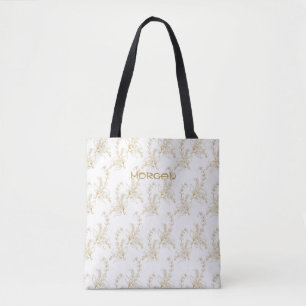 Delicate Floral Line Art Sac fourre-tout personnal